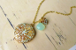 Preview: Kette *AAA  Aqua Chalcedon* Medaillon