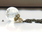 Preview: Pusteblume in mundgeblasener Glaskugel - bronze
