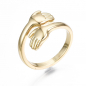 Preview: Freundschaft Ring Hände Gold / größenverstellbarer Ring echt vergoldet / Geschenk für sie / beste Freunde Schmuck / Umarmung Ring