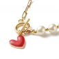 Preview: Halskette Herz Perlen Initial Choker Edelstahl Kette Gravur Valentinstag Buchstabe Geschenk Freundin Frau Geschenk für Verliebte Verlobte
