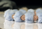 Preview: Luxuriöse Perlenkette für Hunde in Blau: Teddy Plüsch Halskette mit Glitzerperlen