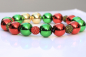 Preview: Weihnachten Perlenkette für Hunde als Luxusvariante: Elastische Halskette in rot grün gold