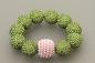 Preview: Personalisiertes Glitzer Perlenarmband für die Dame: Perlen in Pink, Grün und Campagner zur Auswahl