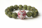 Preview: Personalisiertes Glitzer Perlenarmband für die Dame: Perlen in Pink, Grün und Campagner zur Auswahl