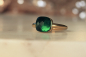 Preview: Ring Smaragd hydro: vergoldeter Stapelring mit Geburtsstein