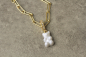 Preview: Teddybär Paperclip Kette weiß ein Bärchen Schmuck aus Acryl als fröhliches Geschenk für sie