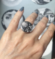 Preview: Himmlischer Ring Sonne Mond und Sterne ein Himmelskörper Rosenquarz Ring aus Edelstahl als wunderbares Geschenk für sie