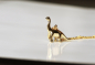 Preview: Kette Dinosaurier Sterlingsilber Gold Tierschmuck tierisches minimalistisches Geschenk für sie Frauen Schwester Freundin Mutter
