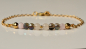 Preview: Edelstein Armband Rosenquarz / Perlen Armband gold / Geschenk für Sie / Himmlisches Armband / Festliches Armband / minimalistisch / boho