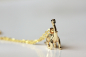 Preview: Kette Dinosaurier Sterlingsilber Gold Tierschmuck tierisches minimalistisches Geschenk für sie Frauen Schwester Freundin Mutter