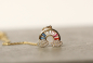 Preview: Kette Regenbogen Gold / Geschenk für Sie / besonderes Geschenk / Symbol Schmuck / moderne Kette / multistone kette / minimalistische kette