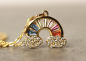 Preview: Kette Regenbogen Gold / Geschenk für Sie / besonderes Geschenk / Symbol Schmuck / moderne Kette / multistone kette / minimalistische kette