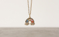 Preview: Kette Regenbogen Gold / Geschenk für Sie / besonderes Geschenk / Symbol Schmuck / moderne Kette / multistone kette / minimalistische kette