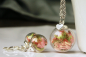 Preview: Schmuckset Blüten Moos Ginster mit Herz Edelstahl Kette und Ohrringe als florales Geschenk für sie für Frauen als Ostergeschenk Muttertag