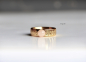Preview: Band Ring goldfarben - Mondphasenring mit Halbmond und Vollmond aus Rosenquarz oder Labradorit