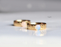 Preview: Band Ring goldfarben - Mondphasenring mit Halbmond und Vollmond aus Rosenquarz oder Labradorit