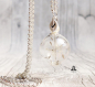 Preview: Personalisierte Kette - Pusteblume in Glaskugel