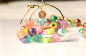 Preview: Candy Creolen Perlen / echt vergoldet / Geschenk für Sie / Trend Schmuck / verspielter Schmuck / bunte Charm Ohrringe / Sommer Ohrringe