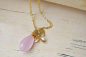 Preview: Kette *Rosa Chalcedon Orchidee* Gold