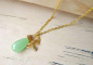 Preview: Kette *Grüner Chalcedon Orchidee* Gold