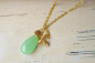 Preview: Kette *Grüner Chalcedon Orchidee* Gold