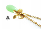 Preview: Kette *Grüner Chalcedon Orchidee* Gold