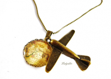 Kette mit Anhänger - Flieg mit mir um die Welt!