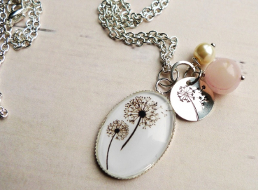 Kette - Pusteblume Pärchen - Hand gestempelt