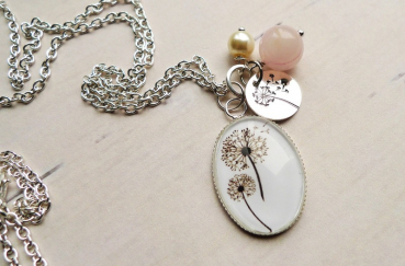 Kette - Pusteblume Pärchen - Hand gestempelt