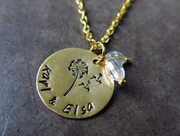 Handgestempelt - Pusteblume mit Wunschname