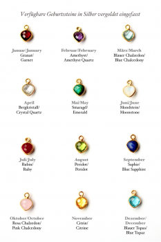 Personalisierbare Kette Geburtsstein Sterling Silber / Personalisiertes Geschenk / Geschenk für Sie / Edelstein Kette gold / Geburtstag Schmuck