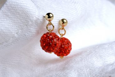 Weihnachten Glitzer Perlen Ohrringe in verschiedenen Farben: Weihnachtskugel Ohrstecker