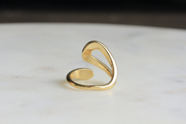 Umarmender Ring Damen: vergoldeter Fingerring aus Edelstahl