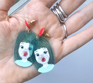 Ohrringe KaugummiBlase Mädchen fröhliche Bubblegum Ohrhänger als verspieltes Geschenk für sie