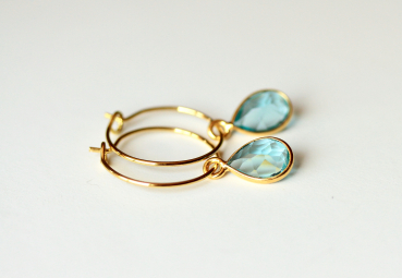 Creolen Topas Ohrringe / Himmlische Ohrringe / Edelstein Schmuck / Geschenk für Sie / Origineller Schmuck / Geburtsstein / Kreolen Topas