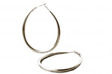 Ohrringe Creolen oval aus Edelstahl als sehr große Statement Ohrringe als glänzendes Geschenk für die Frau