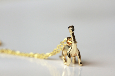 Kette Dinosaurier Sterlingsilber Gold Tierschmuck tierisches minimalistisches Geschenk für sie Frauen Schwester Freundin Mutter