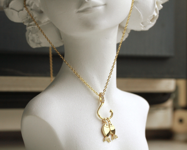 Fisch Kette Familie aus Sterling Silber vergoldete Kette ein wunderschönes Geschenk für Sie als Familien Schmuck