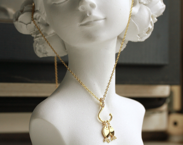 Fisch Kette Familie aus Sterling Silber vergoldete Kette ein wunderschönes Geschenk für Sie als Familien Schmuck