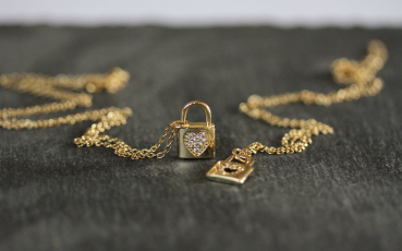 Kette Schloss Freundschaft, Vorhängeschloss / Set / Geschenk für Sie / handgemachter Schmuck / Freundschaftskette / Bff / minimalistisch