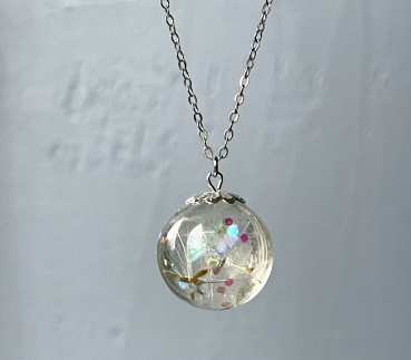 Schmuckset Ladyville echte Blüten Hochzeitsschmuck individueller Schmuck Geschenk Pusteblume