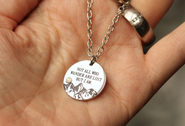 Kette Lost Opal Sonnenaufgang / Geschenk Weltreisende / Geschenk Teenager / Geschenk Wanderlust / Berge Schmuck / Geschenk für sie /Hoffnung