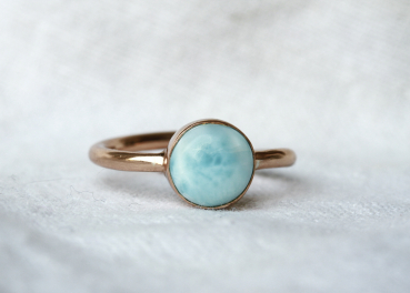 Ring Larimar rosegold SterlingSilber Edelsteinring Geburtsstein Schütze