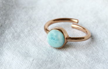Ring Larimar rosegold SterlingSilber Edelsteinring Geburtsstein Schütze