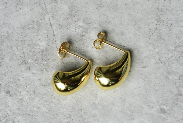 Tropfenförmige Ohrringe gold Tränenförmig edle Geschenkidee Frau Freundin