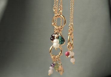 Personalisierte Kette Geburtsstein Charm zur Auswahl Geschenk für Sie vergoldete Halskette mit Edelsteinen für Frauen Geburtstag Muttertag