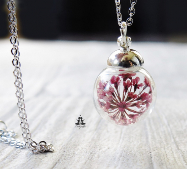 Schmuckset Ladyville echte Blüten Hochzeitsschmuck individueller Schmuck Geschenk Dillblüte Dill