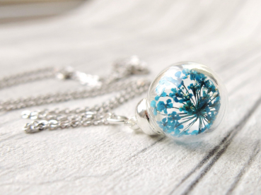 Schmuckset Ladyville echte Blüten Hochzeitsschmuck individueller Schmuck Geschenk Dillblüte Dill