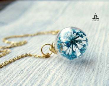 Schmuckset Ladyville echte Blüten Hochzeitsschmuck individueller Schmuck Geschenk 925 Sterling Silber Gold