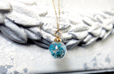 Schmuckset Ladyville echte Blüten Hochzeitsschmuck individueller Schmuck Geschenk 925 Sterling Silber Gold